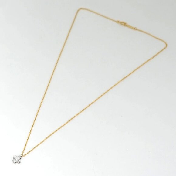 Tiffany & Co. Cruciform Cross Diamond Necklace 16" 18k Yellow Gold 750 & PT950 - Picture 5 of 9